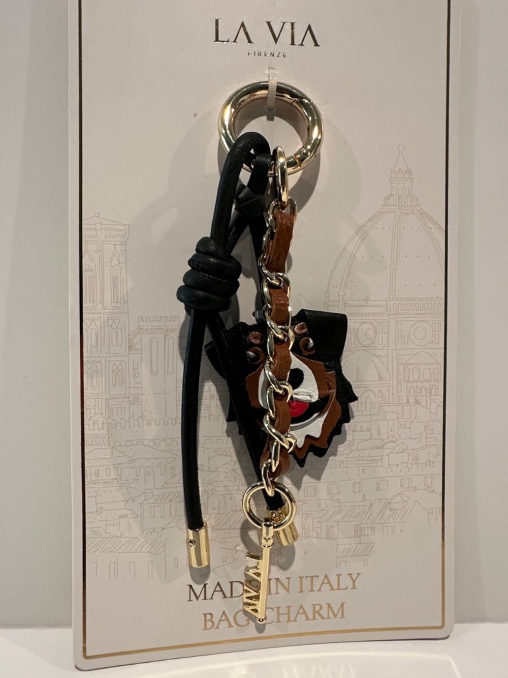 La Via Firenze 3 in 1 Puppy Bag Charm. Made in Italy.